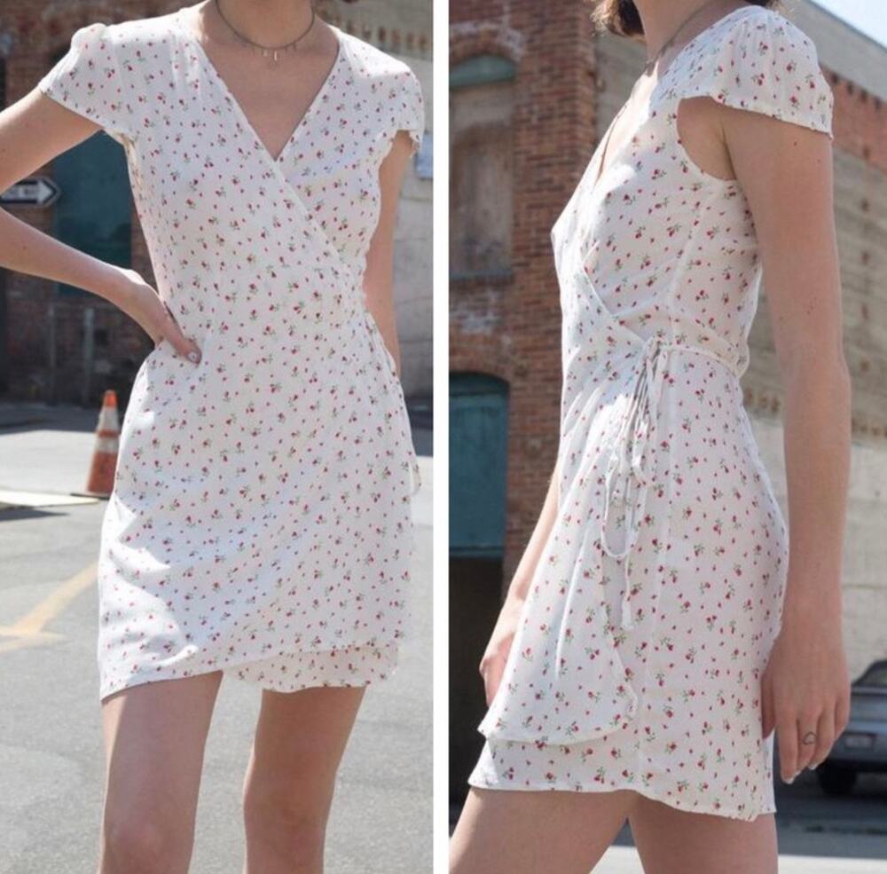 Brandy Melville Floral Wrap Robbie Dress One Size